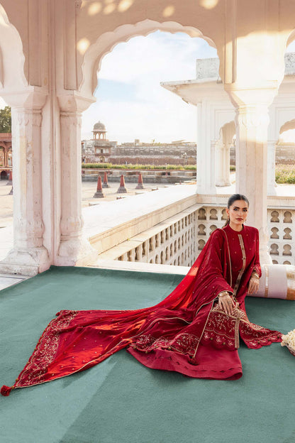 3 Piece Stitched Embroidered Chiffon Suit