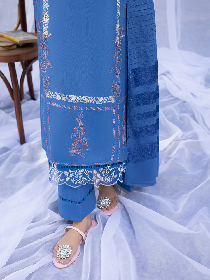 3 PC - Mystique by Sanam Saeed - Stitched Luxury Collection - Sky Blue (Article-07)
