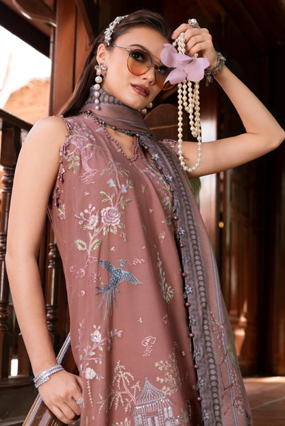 3 Piece Stitched Printed Linen Suit Maria B MPrints Winter Collection MBMP