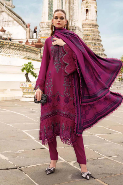 3 Piece Stitched Printed Linen Suit Maria B MPrints Winter Collection MBMP