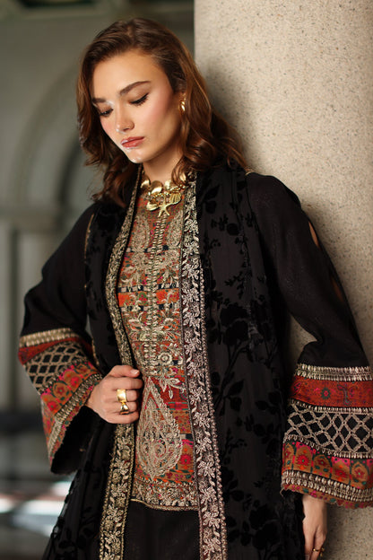 3-pc Stitched Embroidered Dyed Leather Shirt