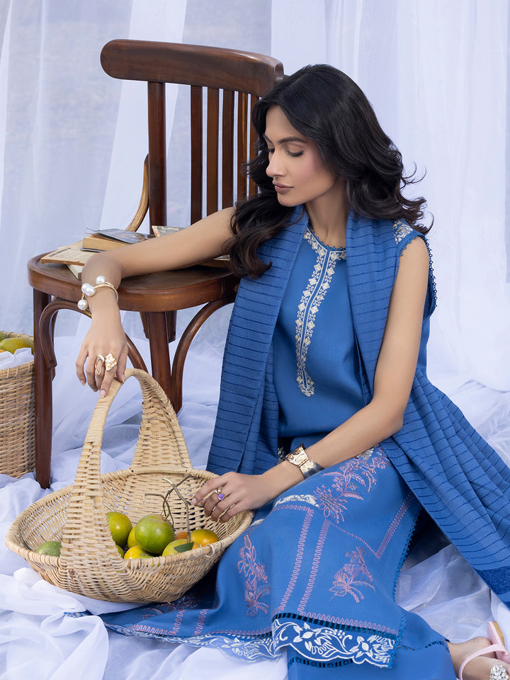 3 PC - Mystique by Sanam Saeed - Stitched Luxury Collection - Sky Blue (Article-07)