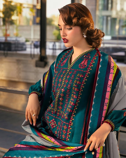 3 PC - Charizma Poshima Vol-IV - Stitched Peach Leather - Teal Green (PSW5-26)