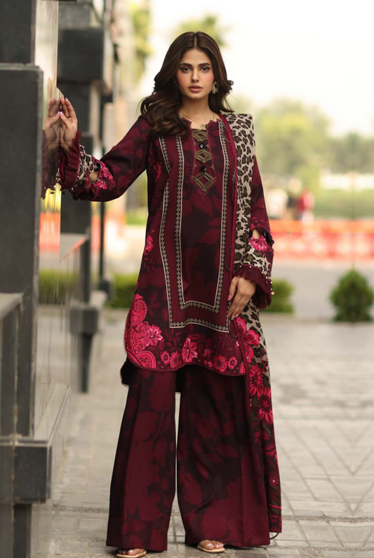 3 Piece Stitched Linen Collection C-Prints by Charizma