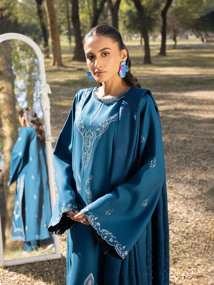 3 PC - Mystique by Sanam Saeed - Stitched Luxury Collection - Teal Blue (Article-01)