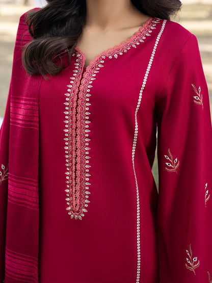 3 PC - Mystique by Sanam Saeed - Stitched Luxury Collection - Ruby Red (Article-06)