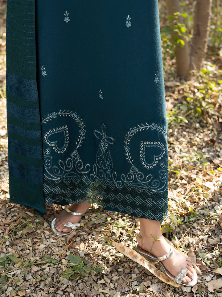 3 PC - Mystique by Sanam Saeed - Stitched Luxury Collection - Forest Green (Article-09)