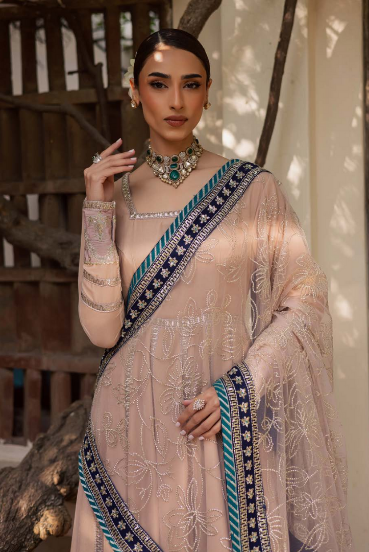 3 Piece Stitched Embroidered Velvet Suit with Shawl | Luxury Wedding Wear MAYA by Nureh