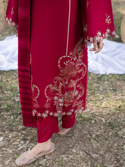 3 PC - Mystique by Sanam Saeed - Stitched Luxury Collection - Ruby Red (Article-06)