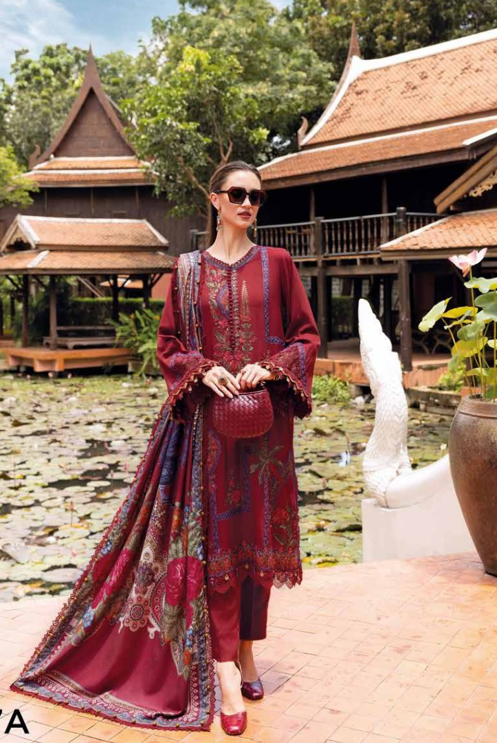 3 Piece Stitched Printed Linen Suit Maria B MPrints Winter Collection MBMP