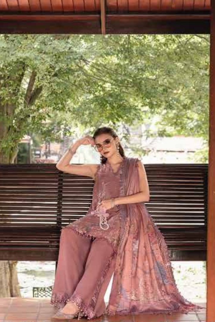 3 Piece Stitched Printed Linen Suit Maria B MPrints Winter Collection MBMP