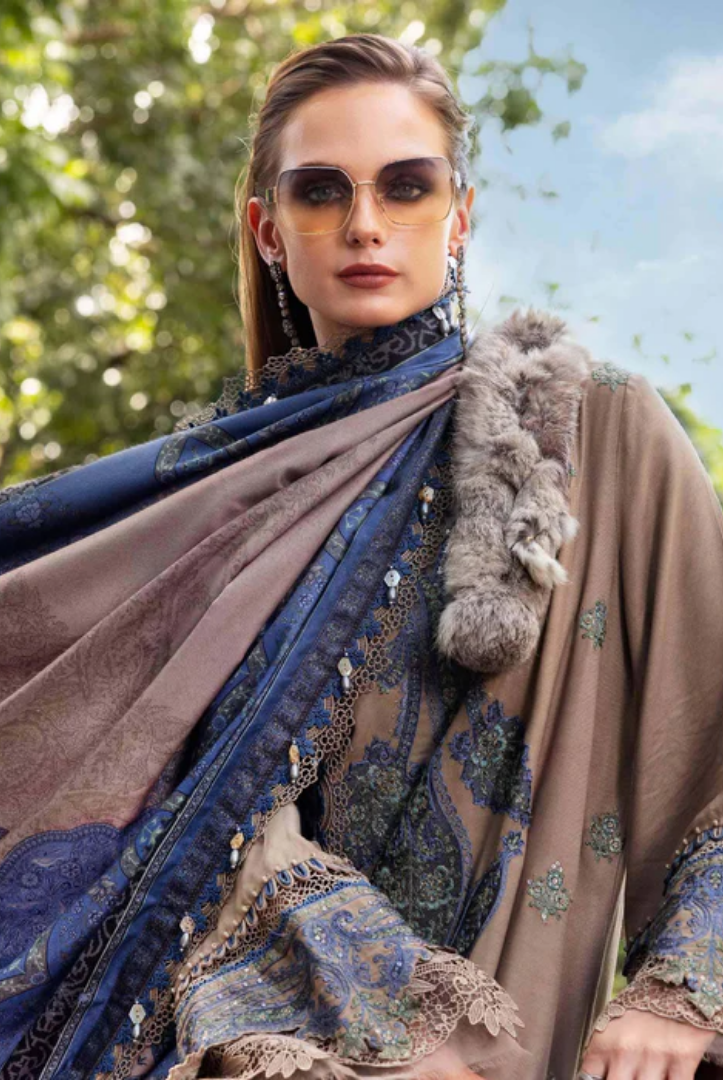3 Piece Stitched Printed Linen Suit Maria B MPrints Winter Collection MBMP