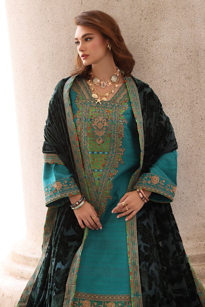 3-pc Stitched Embroidered Dyed Leather Shirt