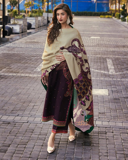 3 PC - Charizma Poshima Vol-IV - Stitched Peach Leather - Plum Brown (PSW5-27)