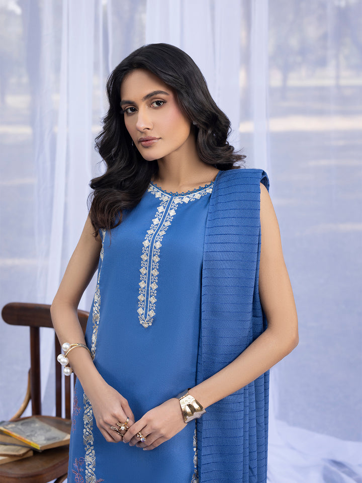 3 PC - Mystique by Sanam Saeed - Stitched Luxury Collection - Sky Blue (Article-07)