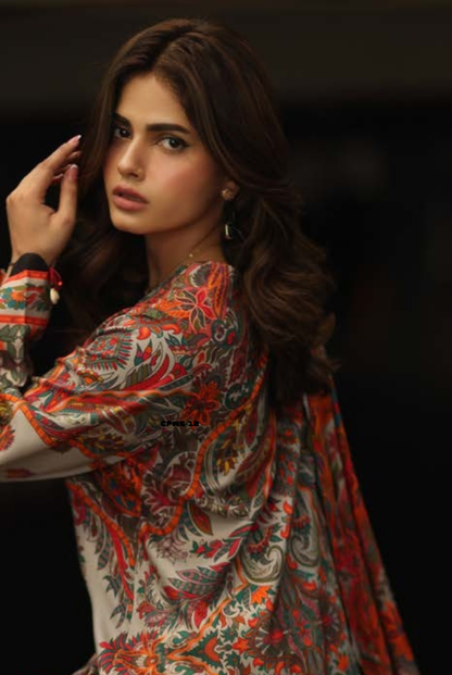 3 Piece Stitched Linen Collection C-Prints by Charizma