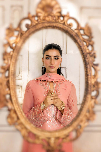 3 Piece Stitched Embroidered Chiffon Suit