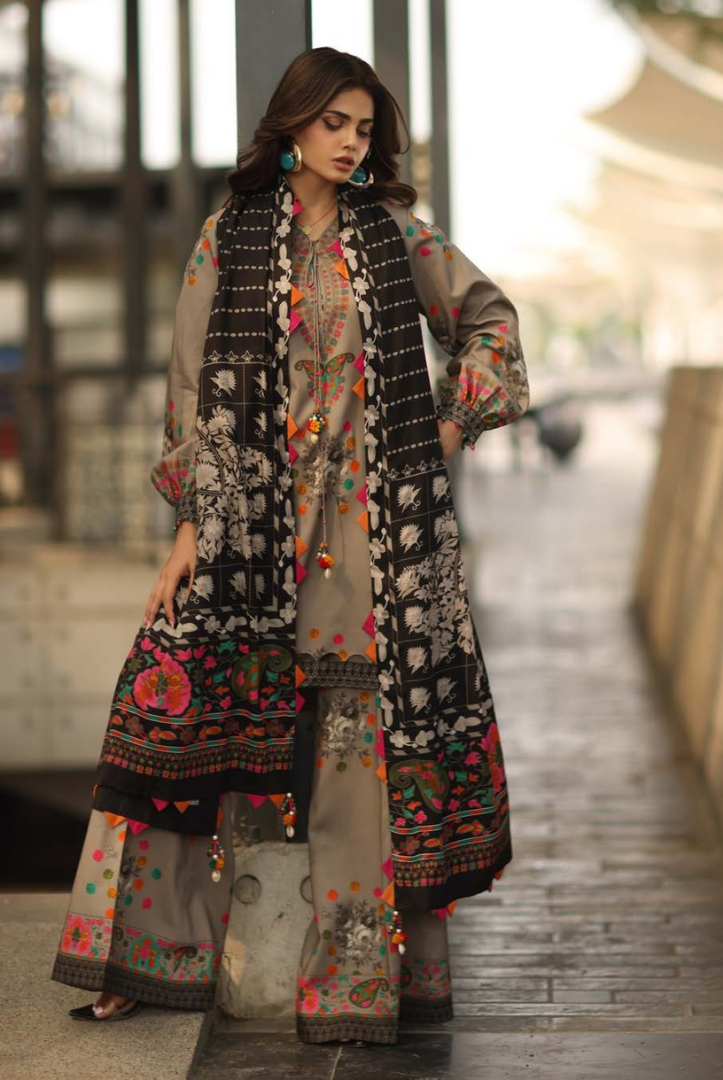 3 Piece Stitched Linen Collection C-Prints by Charizma
