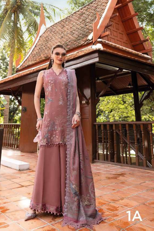 3 Piece Stitched Printed Linen Suit Maria B MPrints Winter Collection MBMP