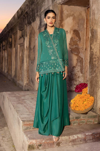 3 Pc Stitched Embroidered Chiffon Suit