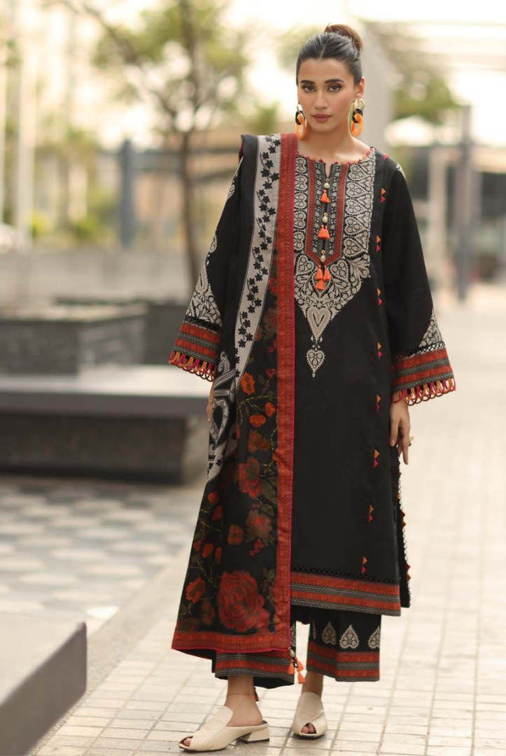 3 Piece Stitched Linen Collection C-Prints by Charizma