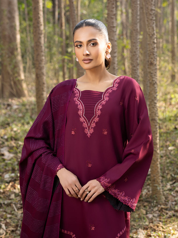 3 PC - Mystique by Sanam Saeed - Stitched Luxury Collection - Deep Maroon (Article-10)