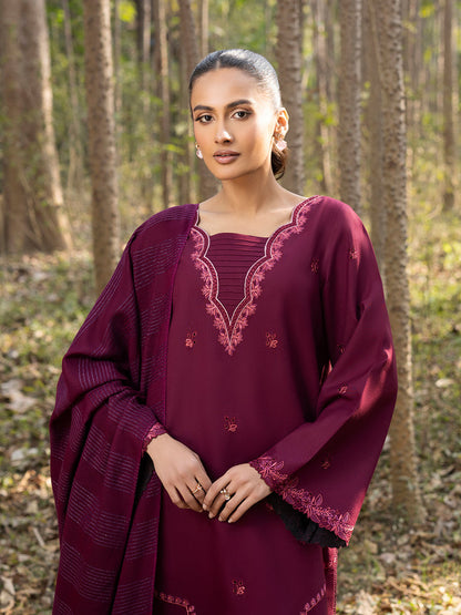 3 PC - Mystique by Sanam Saeed - Stitched Luxury Collection - Deep Maroon (Article-10)