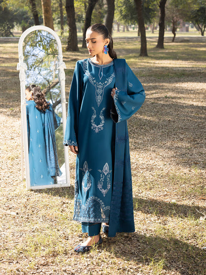 3 PC - Mystique by Sanam Saeed - Stitched Luxury Collection - Teal Blue (Article-01)