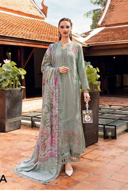 3 Piece Stitched Printed Linen Suit Maria B MPrints Winter Collection MBMP