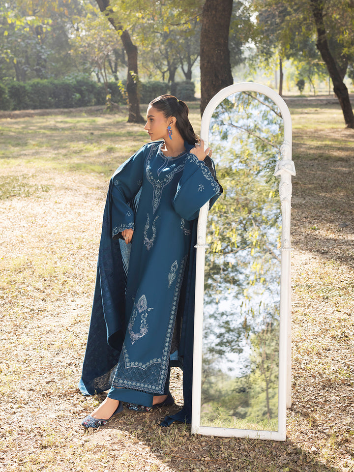 3 PC - Mystique by Sanam Saeed - Stitched Luxury Collection - Teal Blue (Article-01)
