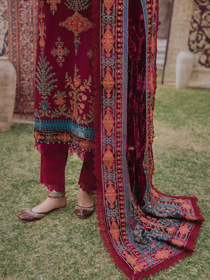 3 PC - Eshaisha Winter '25 - Stitched Marina Twill - Deep Maroon