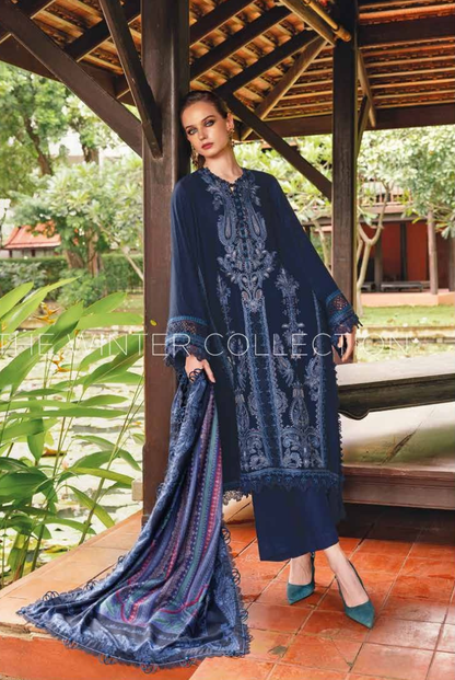 3 Piece Stitched Printed Linen Suit Maria B MPrints Winter Collection MBMP