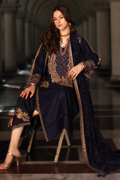 3-pc Stitched Embroidered Dyed Leather Shirt