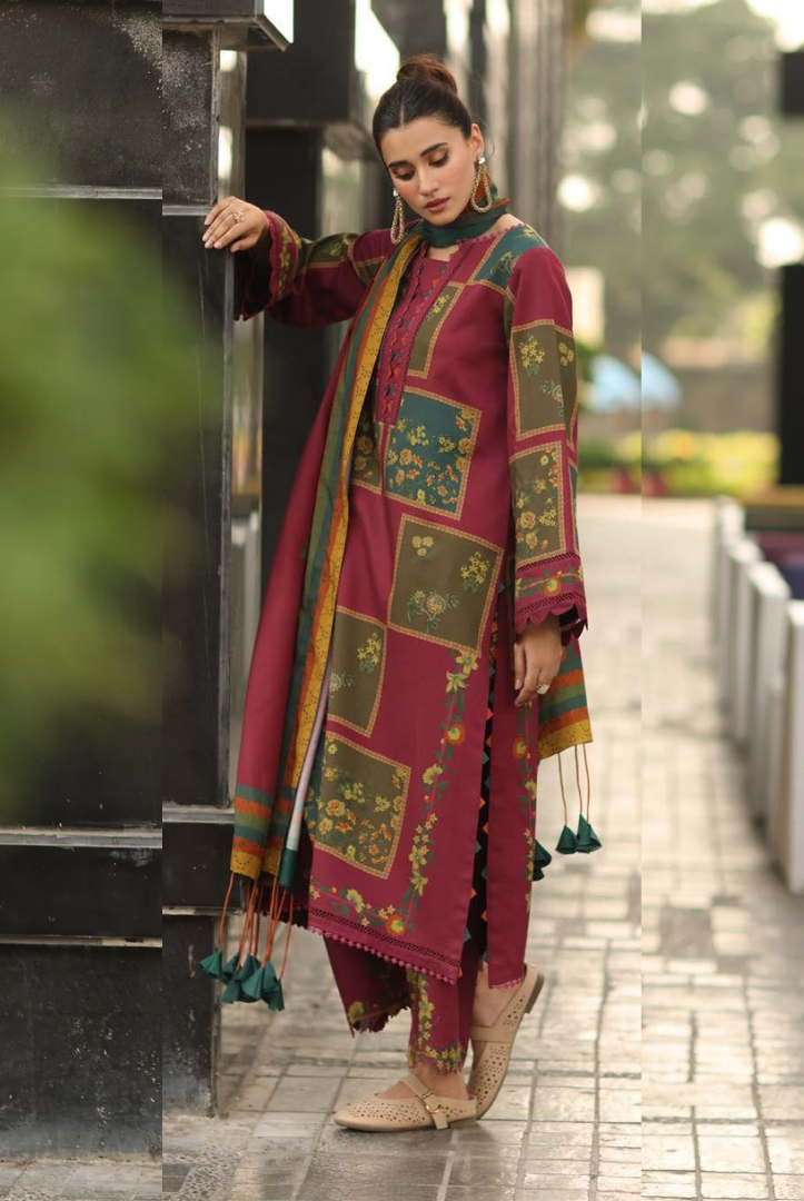3 Piece Stitched Linen Collection C-Prints by Charizma