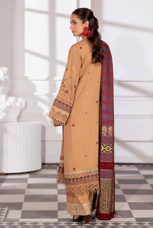 3 Piece Stitched Embroidered Winter Collection with Jacquard Shawl – Ameeli by Johra