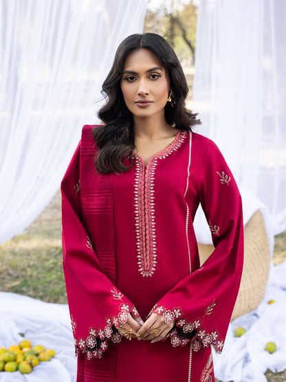 3 PC - Mystique by Sanam Saeed - Stitched Luxury Collection - Ruby Red (Article-06)