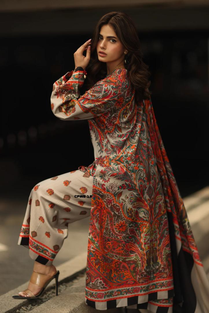 3 Piece Stitched Linen Collection C-Prints by Charizma