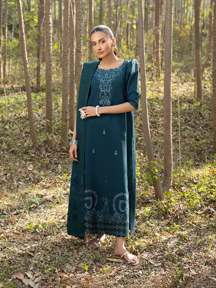 3 PC - Mystique by Sanam Saeed - Stitched Luxury Collection - Forest Green (Article-09)