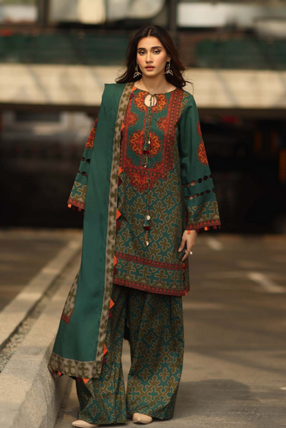 3 Piece Stitched Linen Collection C-Prints by Charizma
