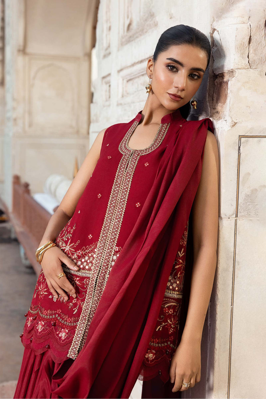 3 Piece Stitched Embroidered Chiffon Suit