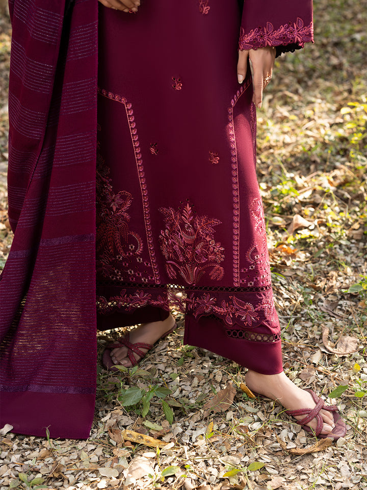 3 PC - Mystique by Sanam Saeed - Stitched Luxury Collection - Deep Maroon (Article-10)