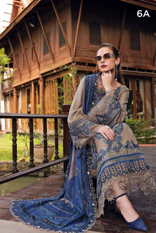 3 Piece Stitched Printed Linen Suit Maria B MPrints Winter Collection MBMP