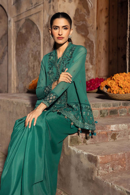 3 Pc Stitched Embroidered Chiffon Suit