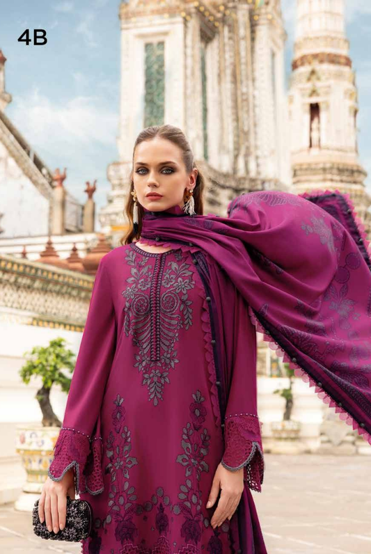 3 Piece Stitched Printed Linen Suit Maria B MPrints Winter Collection MBMP