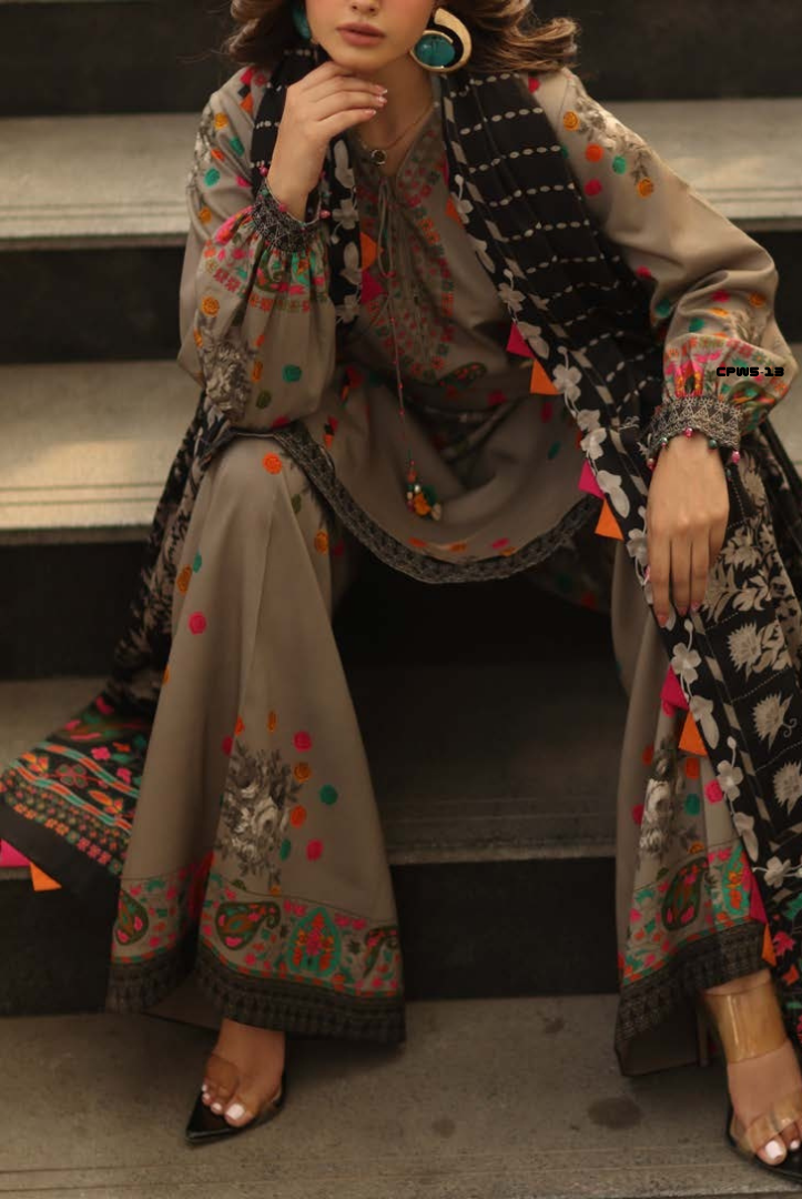3 Piece Stitched Linen Collection C-Prints by Charizma