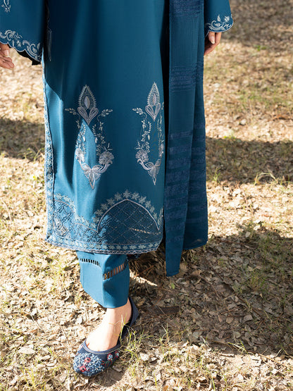 3 PC - Mystique by Sanam Saeed - Stitched Luxury Collection - Teal Blue (Article-01)